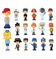 Big Set Of The Different Professions Flat Cartoon