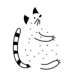 Simple Abstract Hungry Cat Doodle Fat Animal