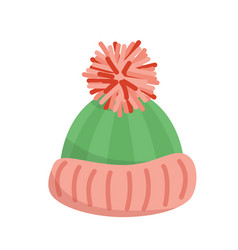 Winter Hat Warm Cap With Pompon For Girl Pink