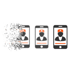 Disintegrating Dot Halftone Mobile Doctor Icon