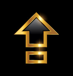 Golden Upload Arrow Sign