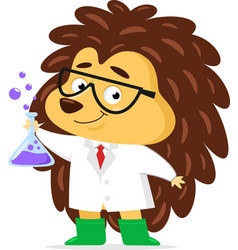 Hedgehog Science Professor Cartoon Character