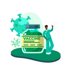 Of African Man Making Vaccine And Showing