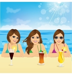 Three Young Women On The Beach