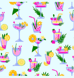 Tropical Cocktails Pattern Drinks Soda Juice