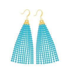 Womens Tassel Earrings Made Beads