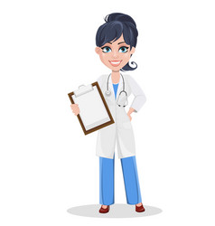 Veterinarian woman cute cartoon character Vector Image