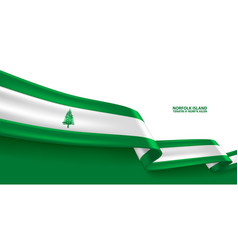 Norfolk Island 3d Ribbon Flag