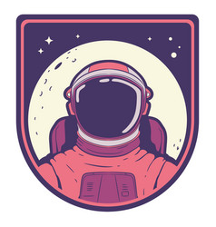 Astronaut Head With Moon Badge