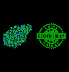 Eco Green Mosaic Hainan Island Map And