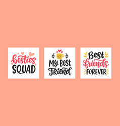 Friendship Day Hand Lettering Phrase Set