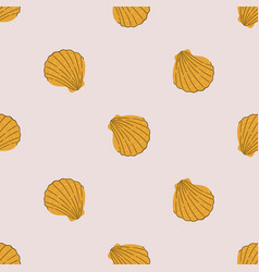 Seamless Pattern With Seashells