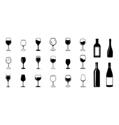 Wine Glasses And Bottles Silhouette