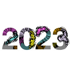 2023 New Year Decorative Brush Numbers Art