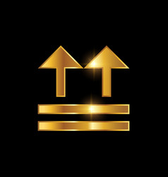 Golden Upload Arrow Sign