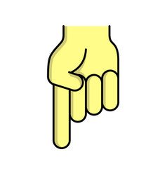 Hand Poointer Down Icon Design Template