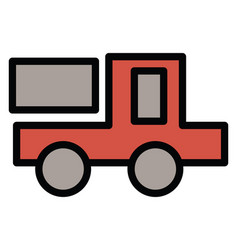 Medium Red Truck On A White Background