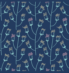 Seamless Pattern From Flowers Thistle