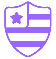 Shield Flag Purple Line Icon Design Usa