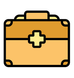 Hospital First Aid Kit Icon Flat