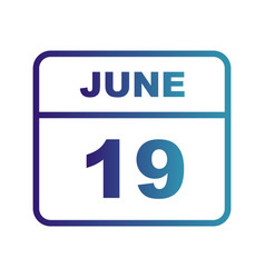 June 19th Date On A Single Day Calendar