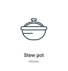 Stew Pot Outline Icon Thin Line Black Pot