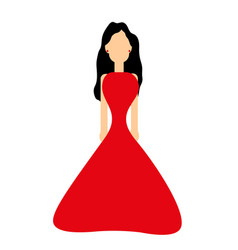 A Woman In Red Evening Dress