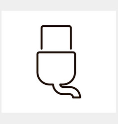 Doodle Usb Icon Isolated Sketch Connected Clipart