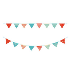 Garland Of Triangular Flags On Ribbon In Nautical