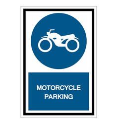 Motorcycle Parking Symbol Sign Isolate On White