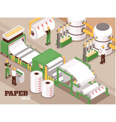 Paper Factory Isometric Composition