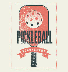 Pickleball Tournament Vintage Grunge Poster