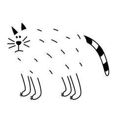 Simple Abstract Sad Cat Doodle Fat Animal