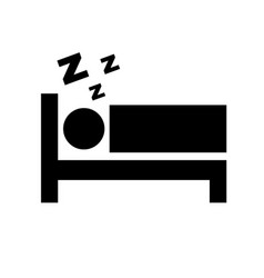 Sleeping Person And Bed Silhouette Icon With Zzz