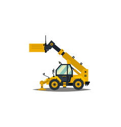 Yellow Telehandler Isolated On White Background