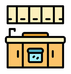 Kitchen Remodeling Icon Flat