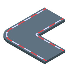 Racetrack Corner Icon Isometric Car Race