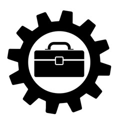 Tool Box On Gear Isolated Icon Simple Element