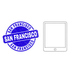 Blue Grunge San Francisco Stamp Seal And Web