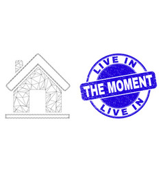 Blue Scratched Live In Moment Stamp And Web