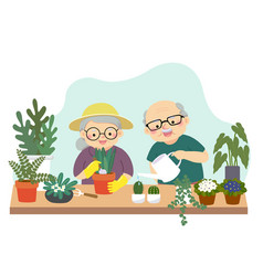 Elderly Couple Gardening