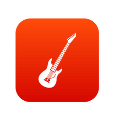 Electric Guitar Icon Digital Red