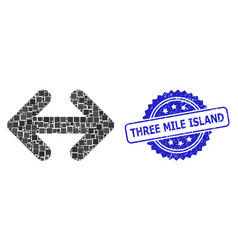 Textured Three Mile Island Stamp And Square Dot