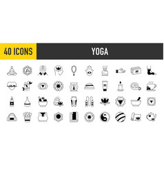 Yoga And Meditation Practice Icons Set