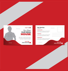 Flat Design Architecture Construction Post Card