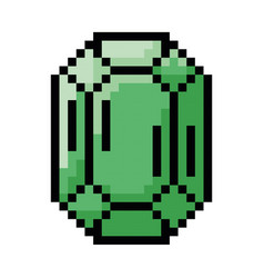 Isolated Colored Emerald Videogame Icon Pixelated