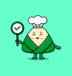 Cute Cartoon Chinese Rice Dumpling Chef Character