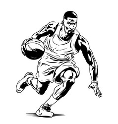 Hand Drawn Sketch Of Basketball Player