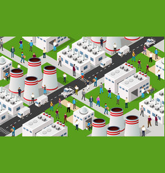 Isometric 3d Of The Industrial District City