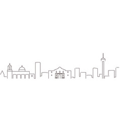 San Antonio Dark Line Simple Minimalist Skyline